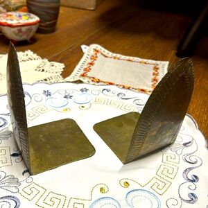 Vtg Mid Century Copper Brass Bookends